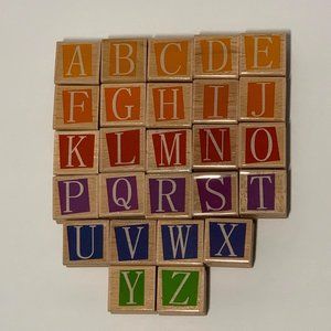 Wood Mounted Rubber Alphabet Stamps